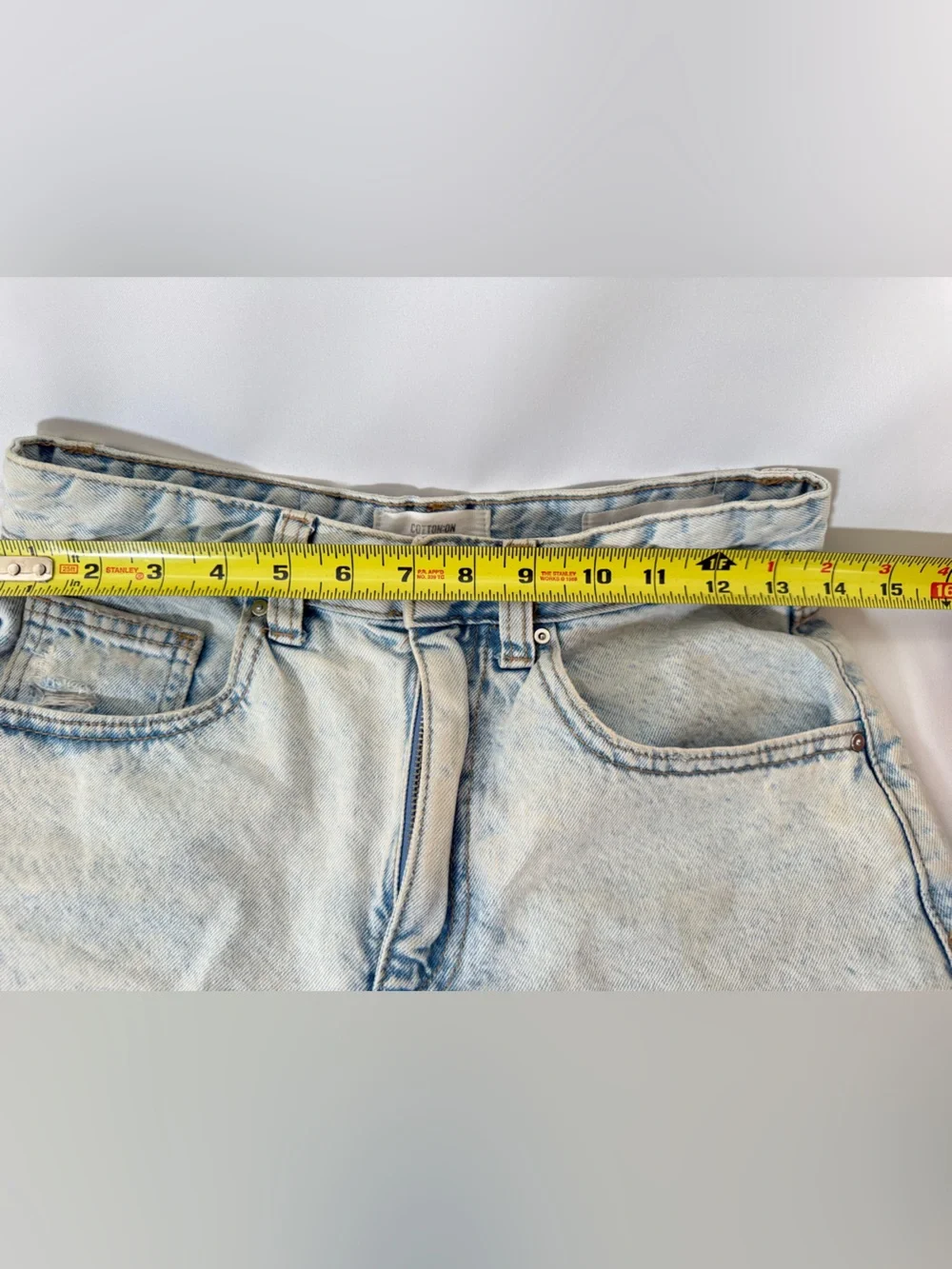 Cotton On Light Blue Frayed Denim Shorts